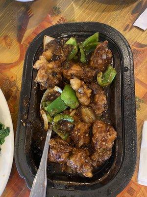 Oysters w/ black bean sauce in sizzling plate $19.95 - Jan. 01, 2022