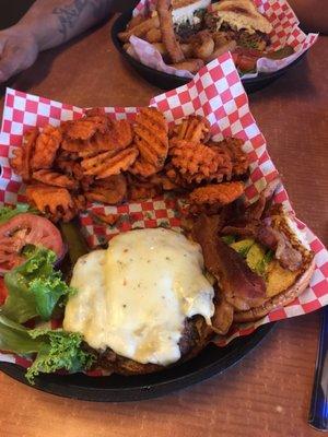 Southwest Burger with Sweet Potato Fries