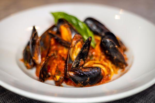 Spaghetti with mussels