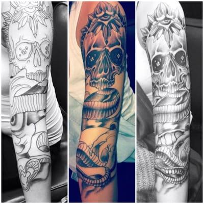 session 1 on left 2 in middle and 3 on right the picture doesn't do it justice but this piece is awesome hand drawn by Russle!