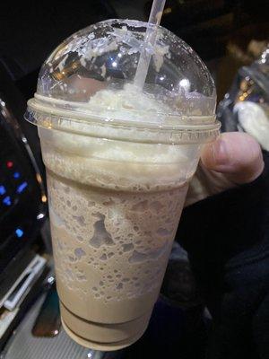 Mocha Frappuccino with an add shot & whipped cream