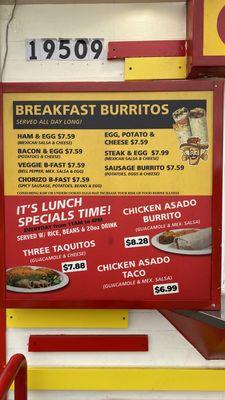 Breakfast and lunch specials 04/04/2024