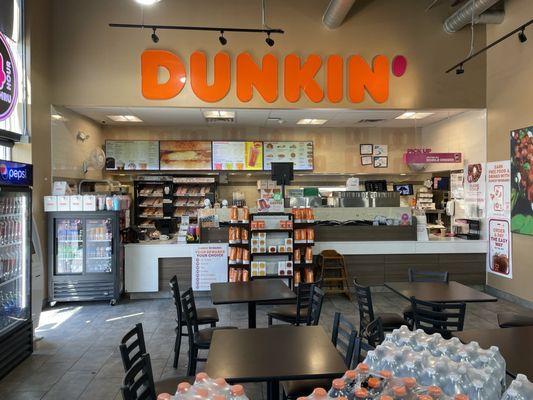 There is a Dunkin' Donuts mini-shop inside this BP