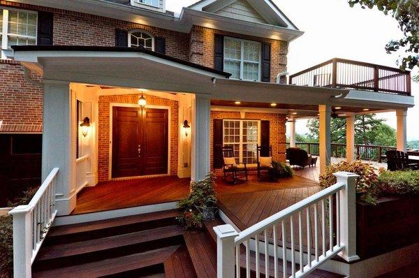 Wraparound front porch and double deck