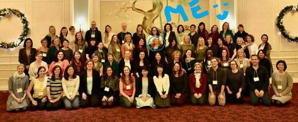 Elizabeth at the KonMari Consultant Training Seminar in San Francisco.  Marie Kondo is in the front row in  white