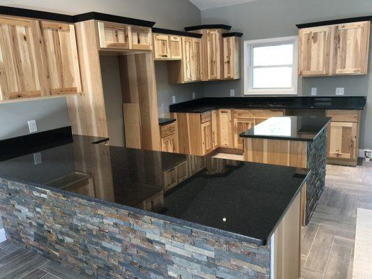 Black pearl granite in a brand new house.