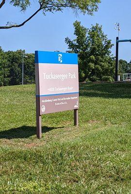 Sign at the entrance to Tuckaseegee Park, Charlotte