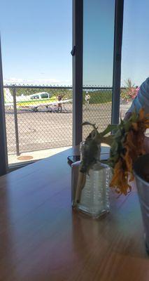 View of planes from inside