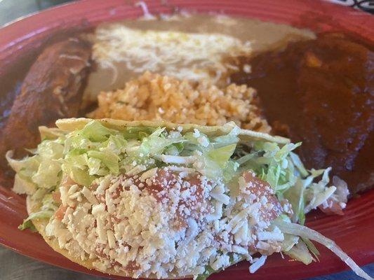 Combo: tamale, taco and chili relleno