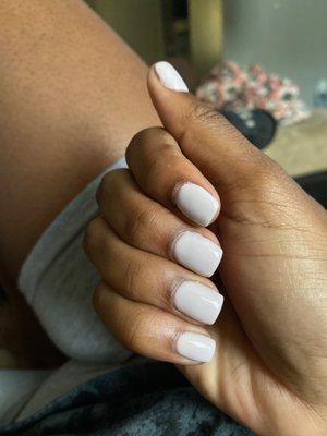 Manicure on natural nails square shaped