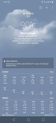 Last week. Real feel 116. Yesterday 105, today real feel 109