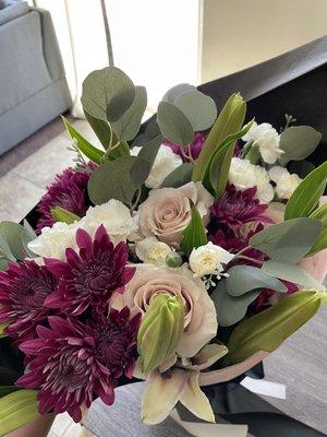 Floral bouquet given to surgeon.