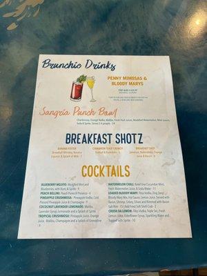 Only the brunch menu is available for lunch on the weekends!