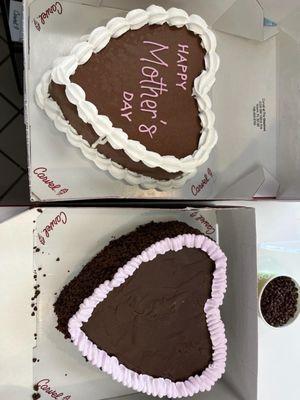 Mother's Day ice cream heart cake