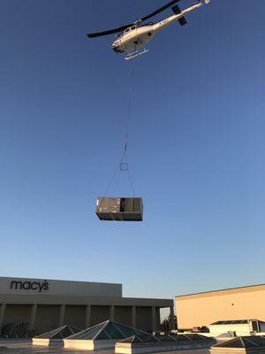 Helicopter Lift At Cerritos Mall