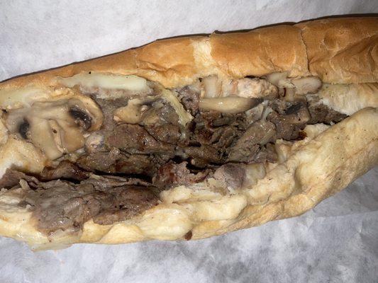 Inside cheesesteak