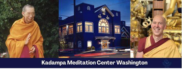 The Kadampa Temple in Ballard, Venerable Geshe Kelsang Gyatso Rinpoche and Resident Teacher Gen Kelsang Rinzin