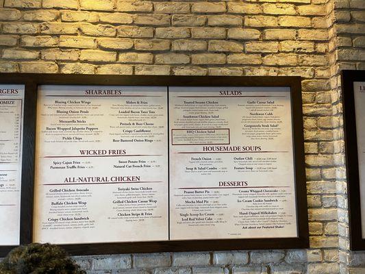 Menu board