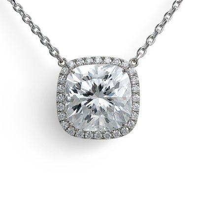 Diamond halo pendant