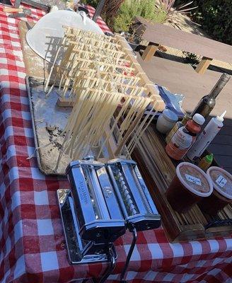 Fresh pasta and ravioli made live right in front of us!