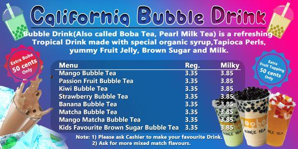 Now we are serving Refreshing summer Drink call Boba tea/ Bubble drink.