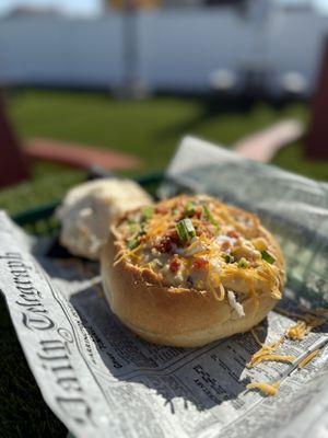 Seasonal Special: Loaded Potato Soup in a Bread Bowl