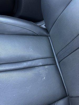 stained passenger seat