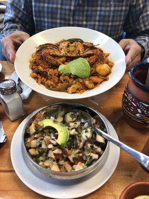 Arroz a la Tumbada And Ceviche