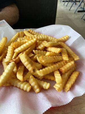 Crinkle fries hot and crispy