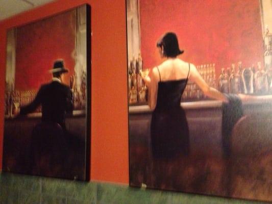 Men's room art.