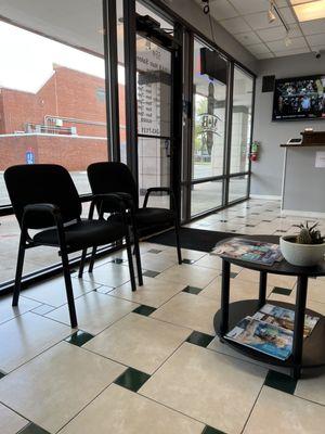 Additional chairs in the waiting area