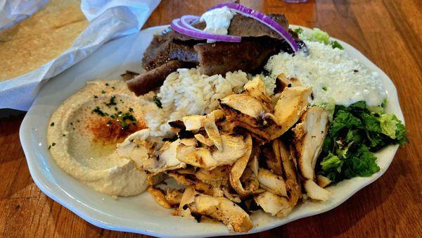 Combination Chicken Shawarma and Gyros Plate