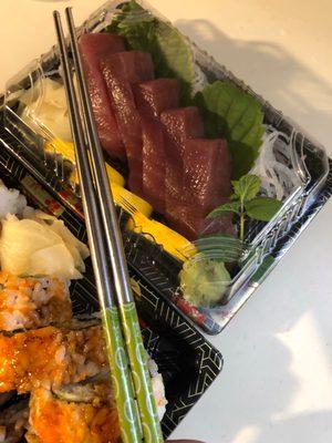 Tuna Sashimi on top