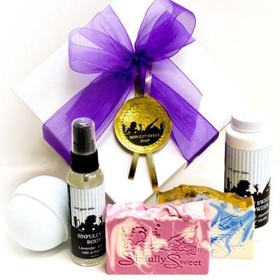 Gift Baskets available in any size check our website as well www.sinfullysweetsoap.com