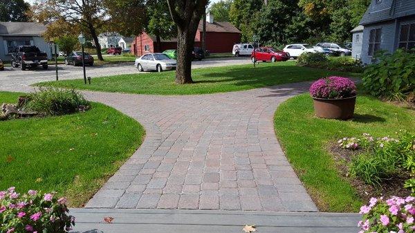 Paver walkway installation a Avon Dentistry