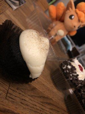 Guinness Cupcake (Black Forest in background)