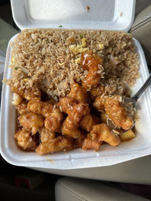 Honey chicken, huge portion and good!