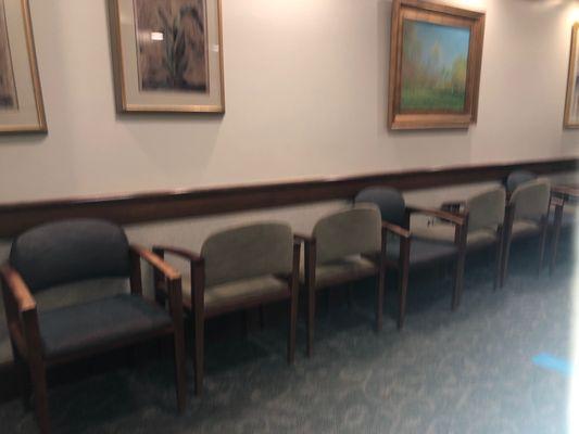 Down to three seats available  in the waiting room.