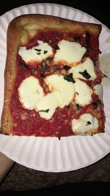 Slice of the grandma pizza. SO GOOD.