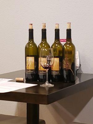 The red wines showcased for the wine and food event