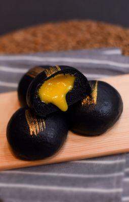 Black and Gold Custard Bao