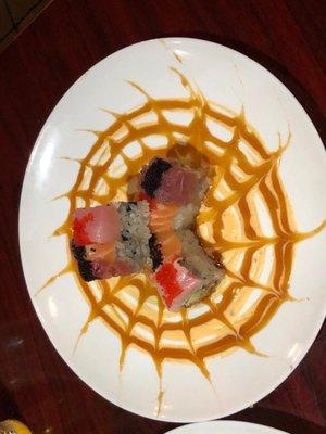 Black Widow Roll. That spiderweb sauce was addicting!