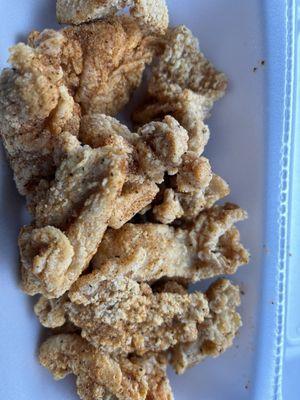 Delicious chicken cracklings