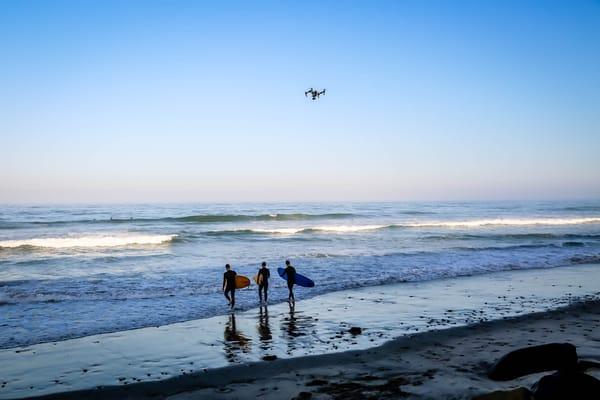 Aerial drone InspirePro for the paddle out.