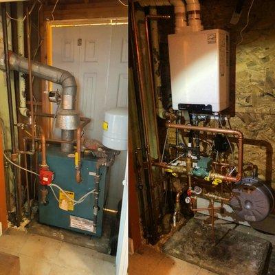 Before and After. Boiler repacement