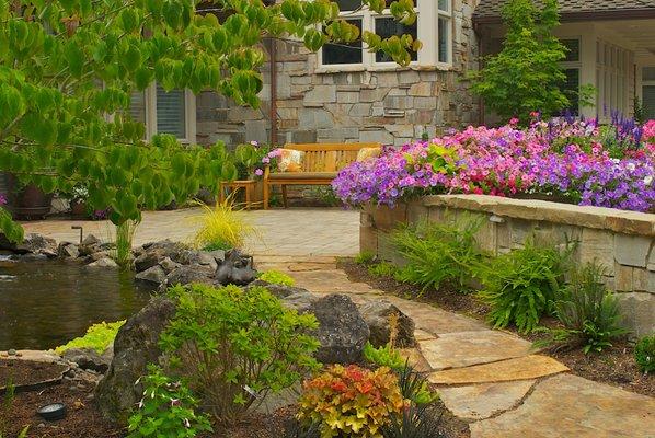 A flagstone pathway to a delightful entryway