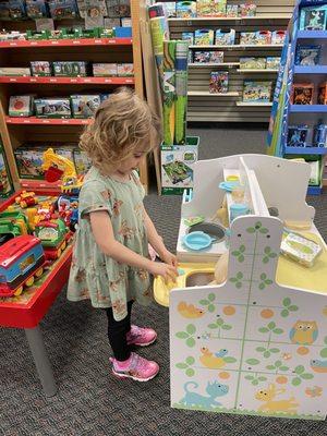 My daughter playing with one of the displays.