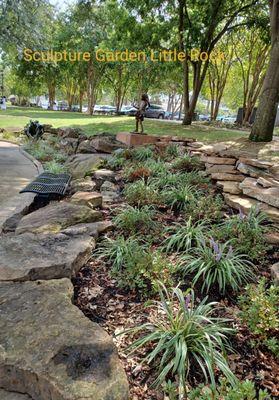 Beautiful landscaping highlighting sculptures in Vogel Schwartz