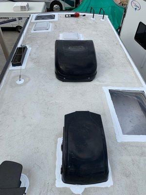 RV Roof Repairs are our Specialty.  Complete Roof Peel and Seal