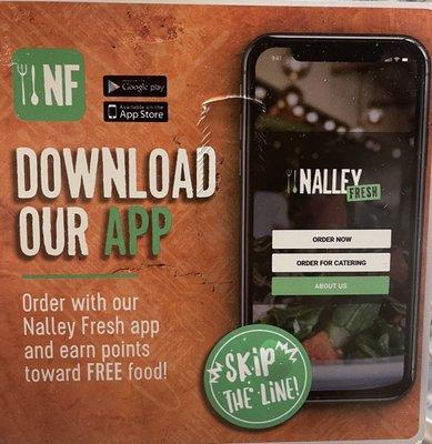 Sign: App download for Nalley Fresh.